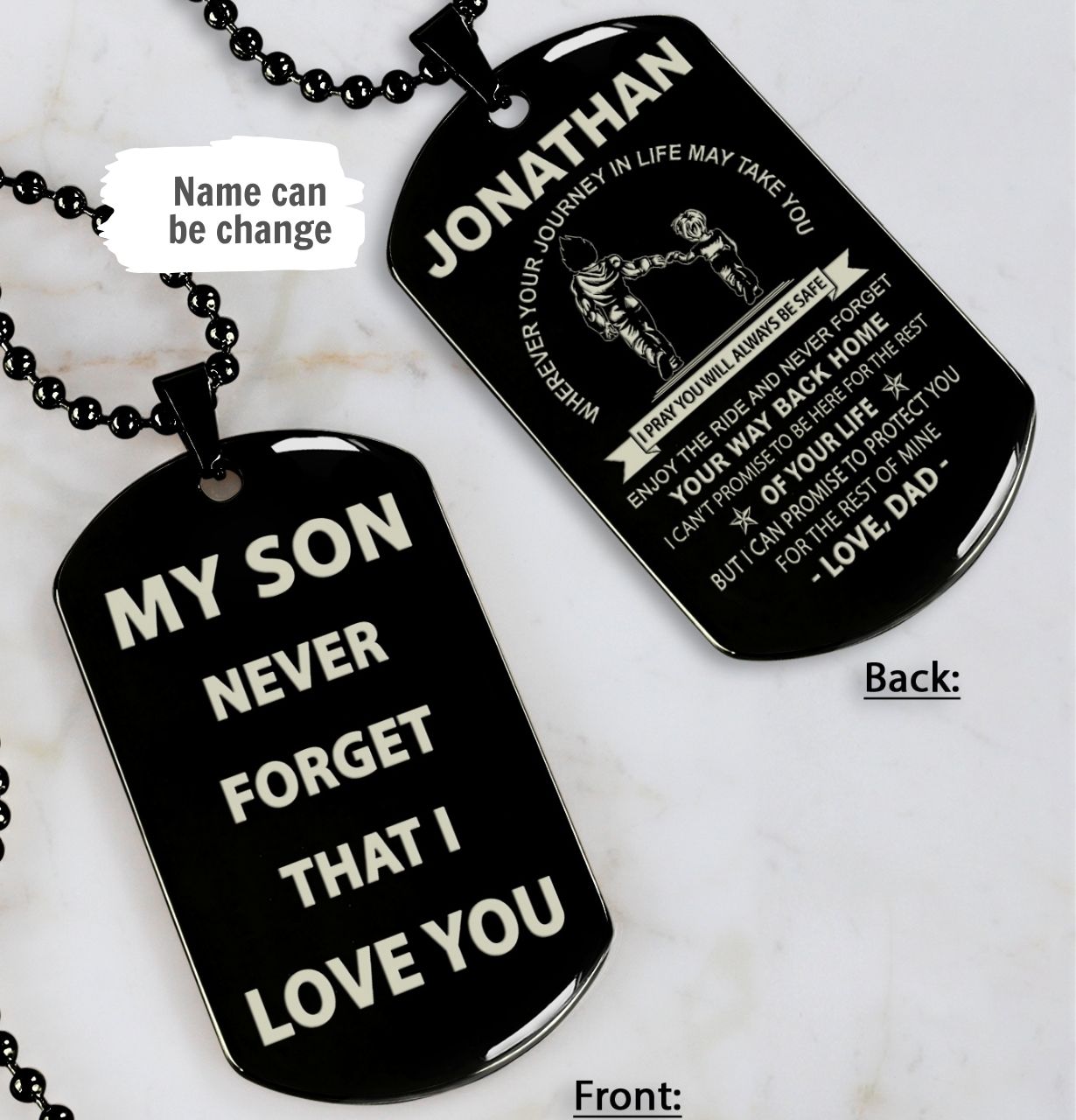 vgt family dog tag from dad to son