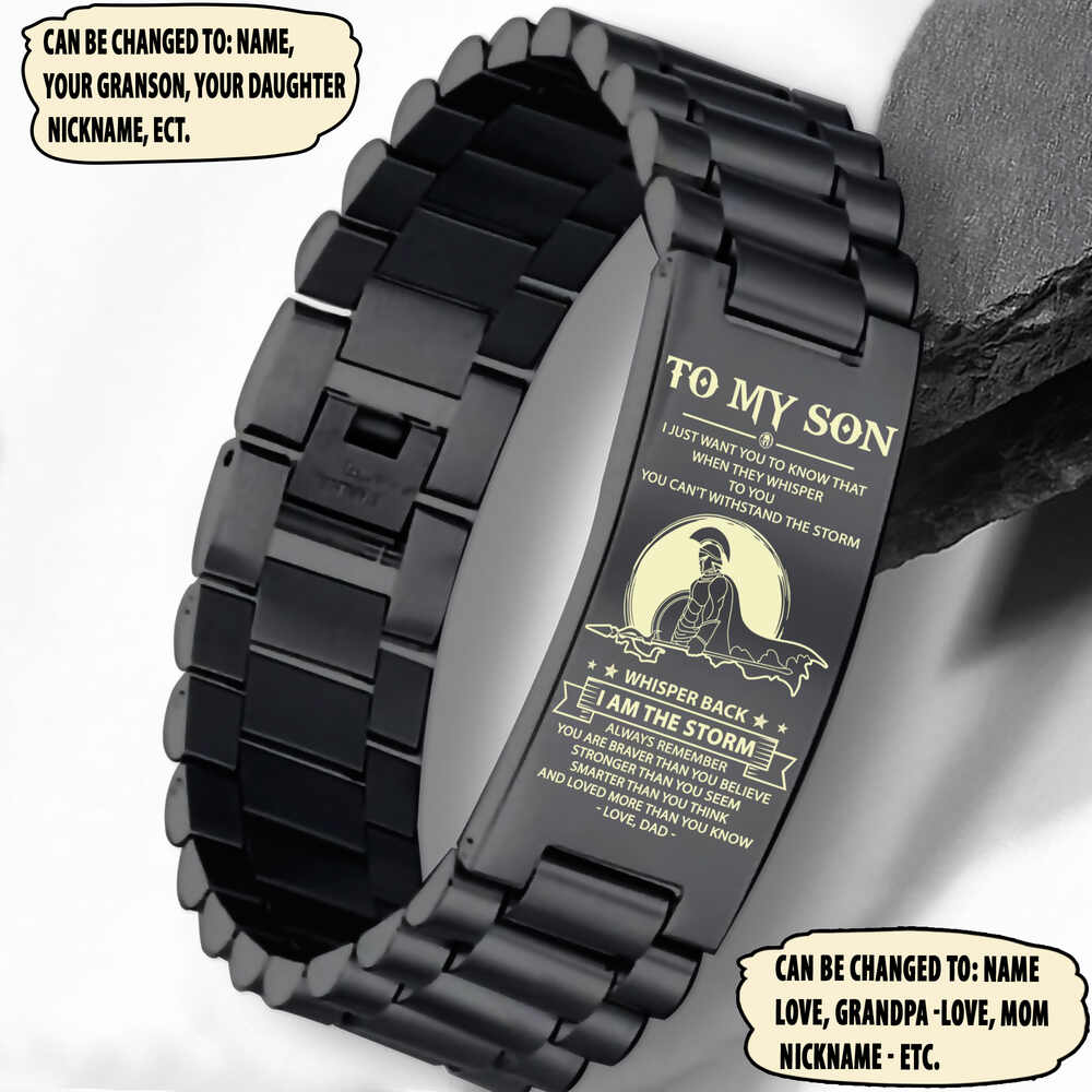 spartan engraved bracelet dad mom to son, your way back home