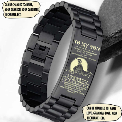 Spartan engraved bracelet dad mom to son, your way back home