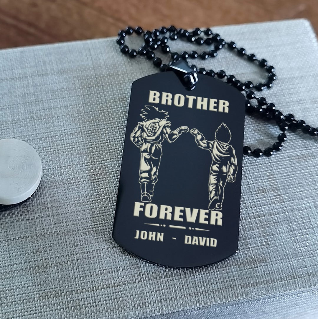 customizable engraved black dog tag double sided gift from brother, brother forever