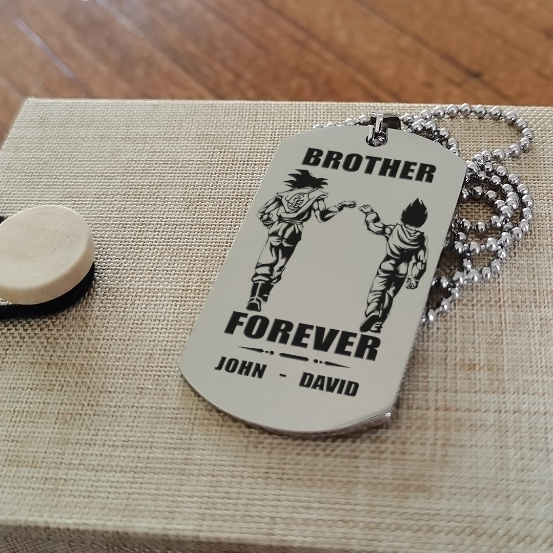 biker customizable engraved black dog tag double sided gift from brother, brother forever