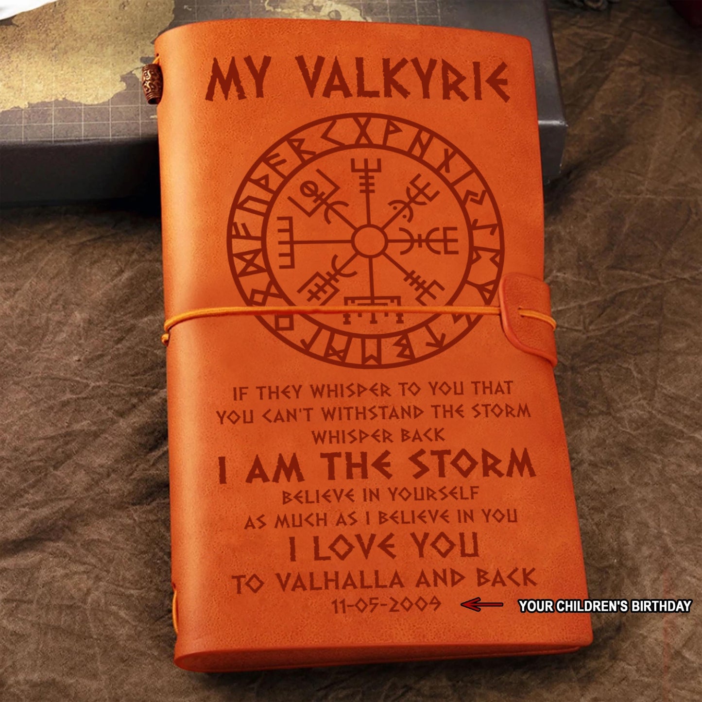 viking vintage journal notebook dad to daughter i am the storm