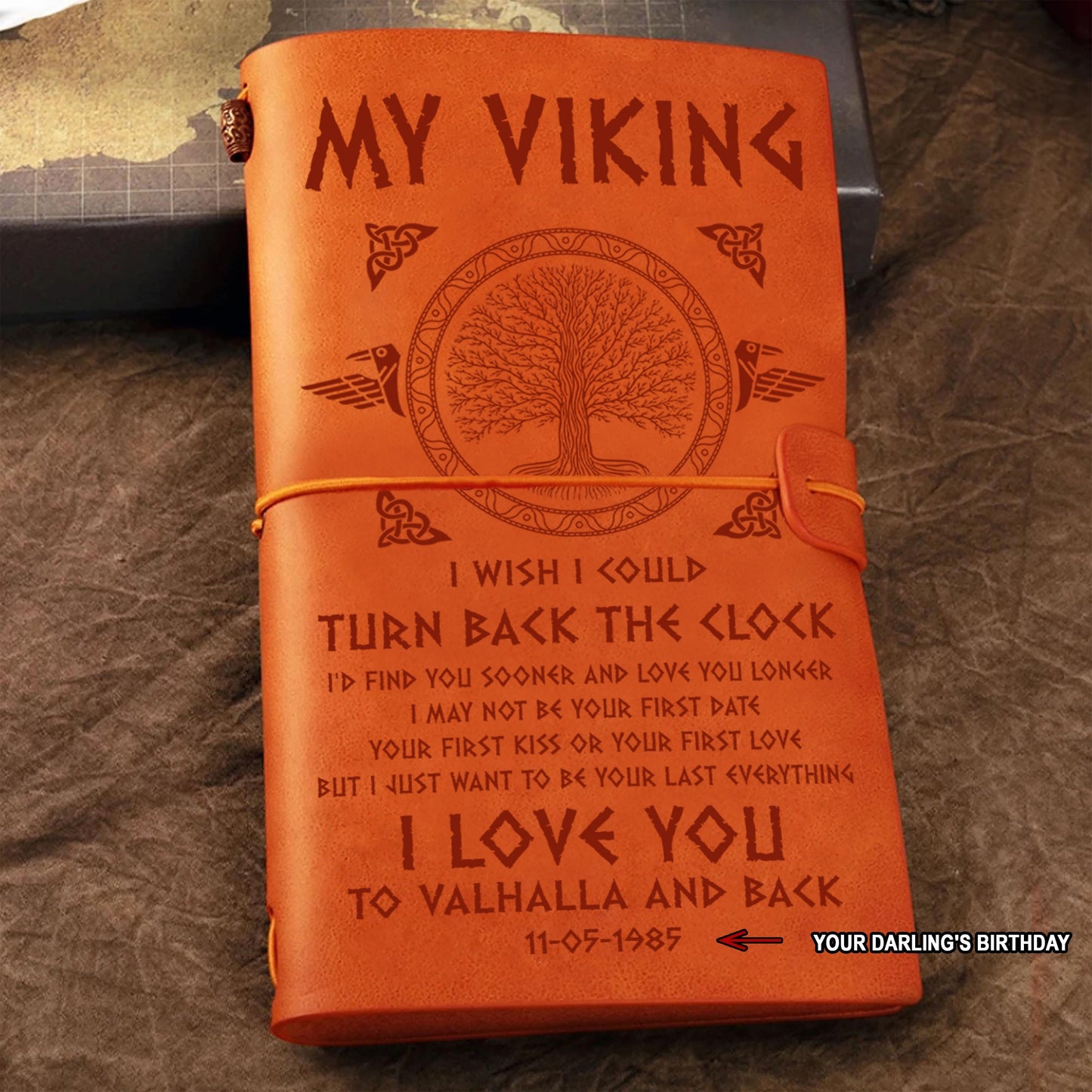 viking vintage journal notebook dad to daughter i am the storm