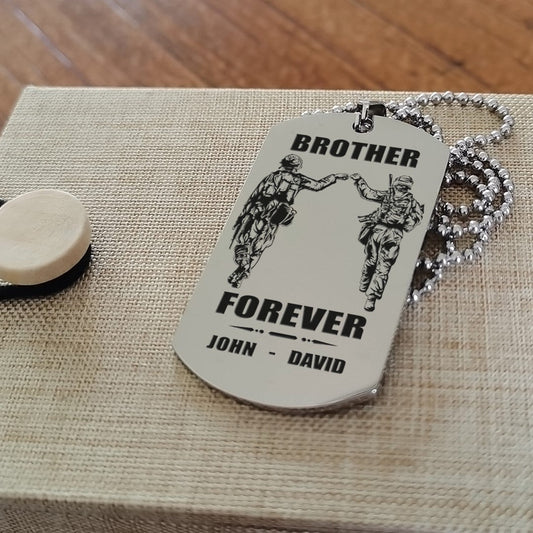 Soldier Call on me brother engraved dog tag white double sided. gift for brothers, veteran day gifts