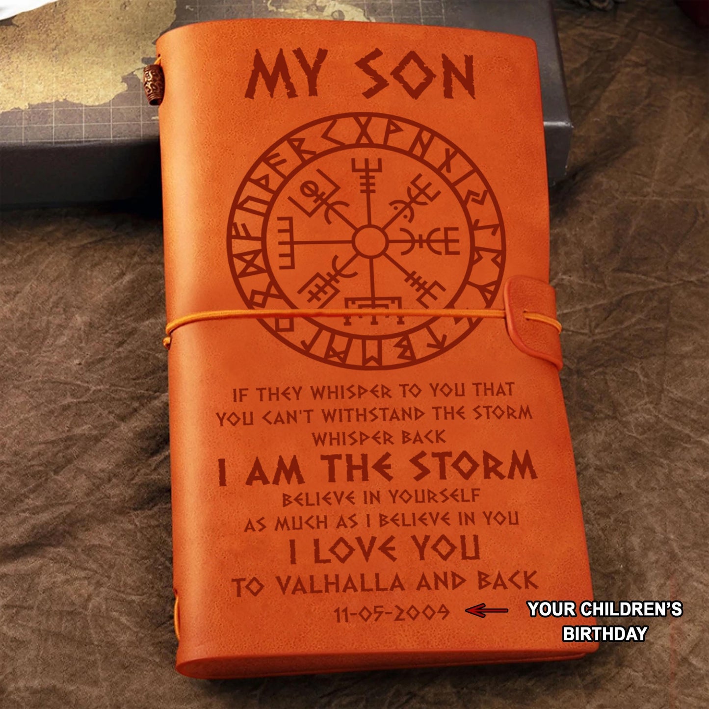 viking vintage journal notebook dad to daughter i am the storm