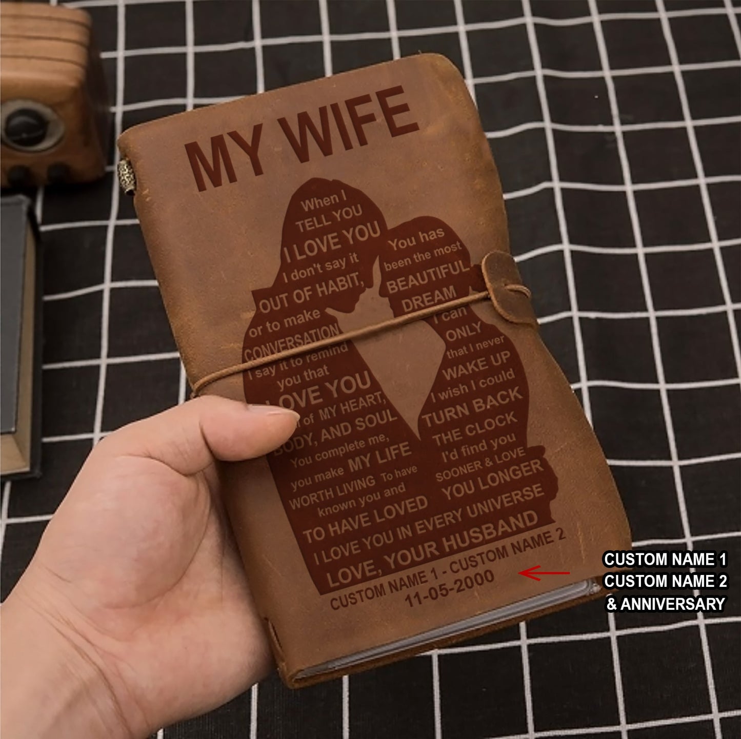 perfect for anniversaries, birthdays, or just because-vintage journal husband to wife- marrying you was one of the best decision i ever made