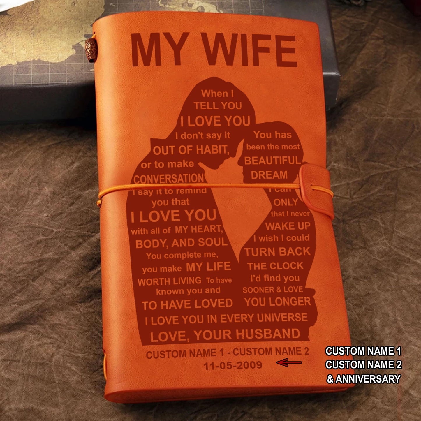 perfect for anniversaries, birthdays, or just because-vintage journal husband to wife- marrying you was one of the best decision i ever made