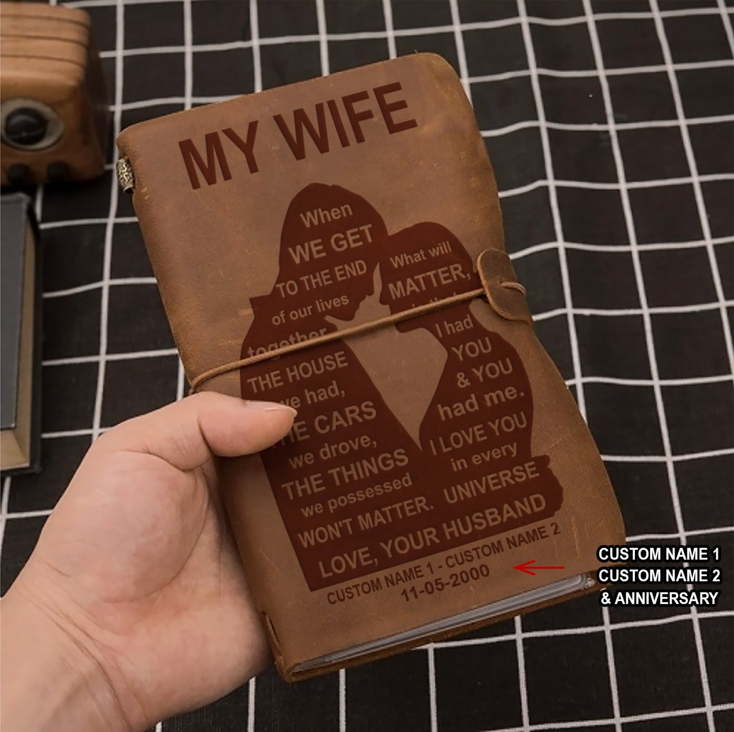 perfect for anniversaries, birthdays, or just because-vintage journal husband to wife meeting you was fate