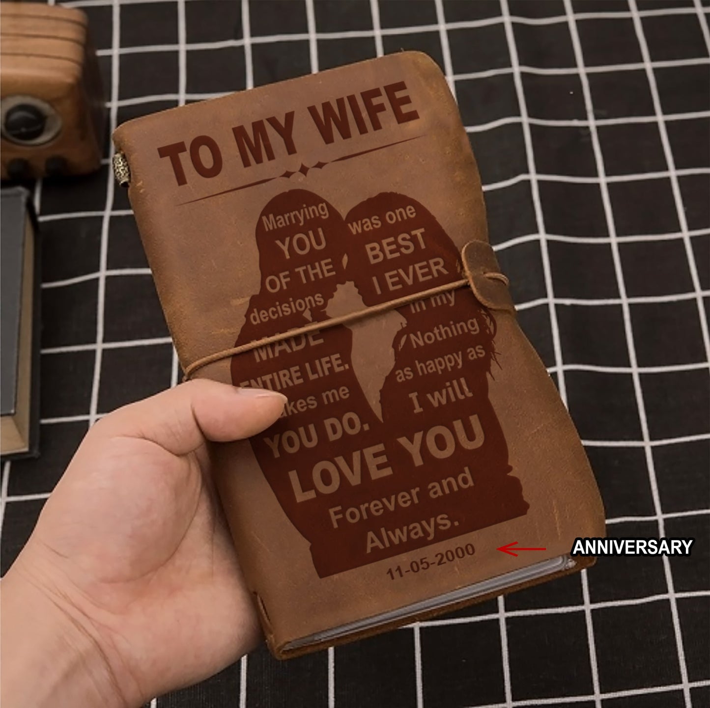 perfect for anniversaries, birthdays, or just because-vintage journal husband to wife meeting you was fate