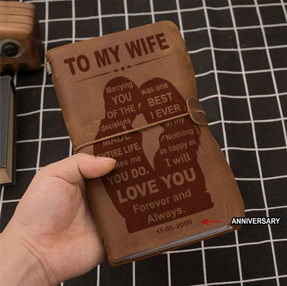 Perfect for anniversaries, birthdays, or just because-Vintage Journal Husband to wife Meeting you was fate