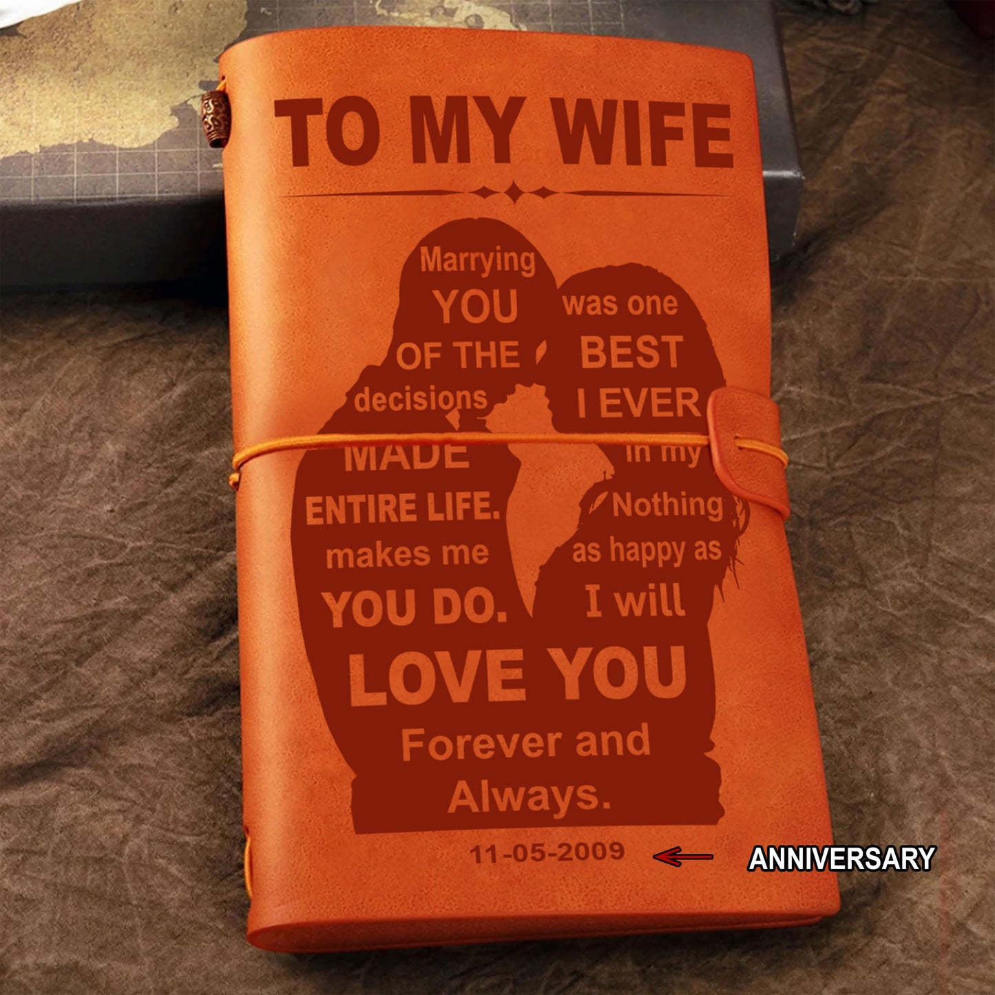 perfect for anniversaries, birthdays, or just because-vintage journal husband to wife- marrying you was one of the best decision i ever made