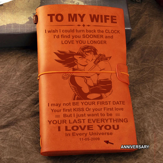 Valentines gifts Vintage Journal Husband to Wife I wish i could turn back the clock