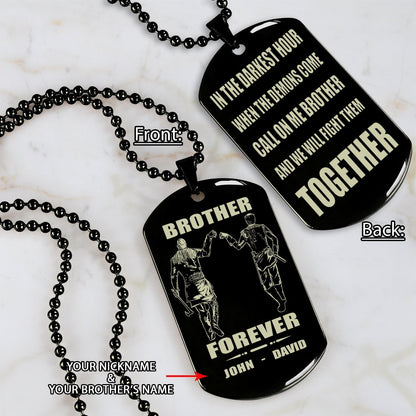 Soldier Call on me brother engraved dog tag white double sided. gift for brothers, veteran day gifts