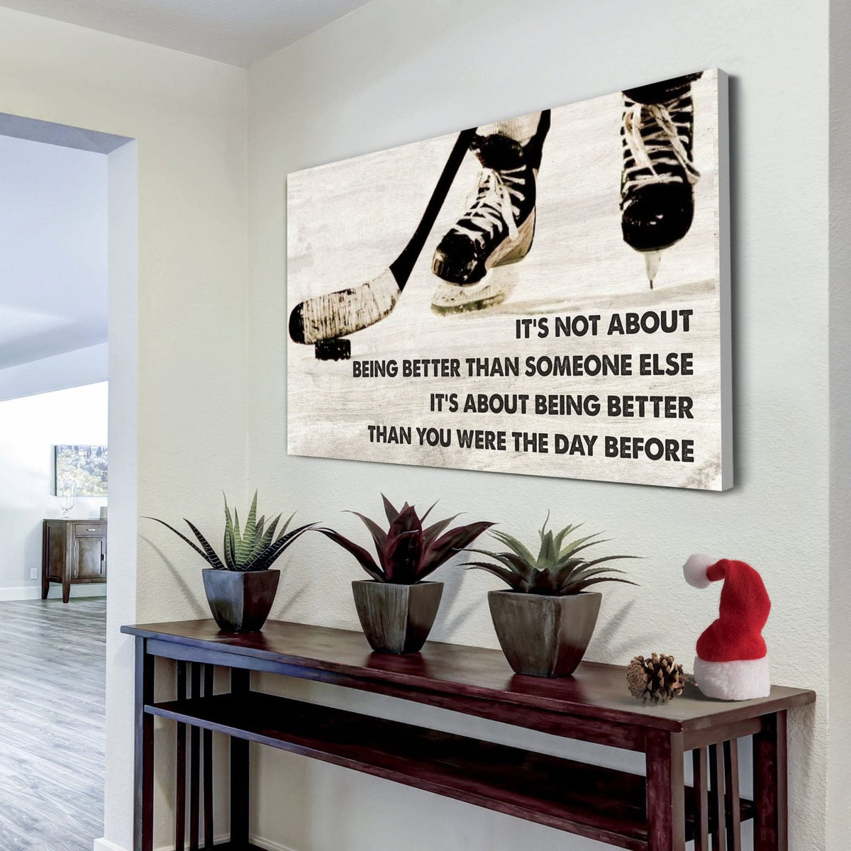 basketball customizable poster canvas - it is not about better than someone else, it is about being better than you were the day before