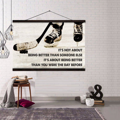 MMA customizable poster canvas - It is not about better than someone else, It is about being better than you were the day before