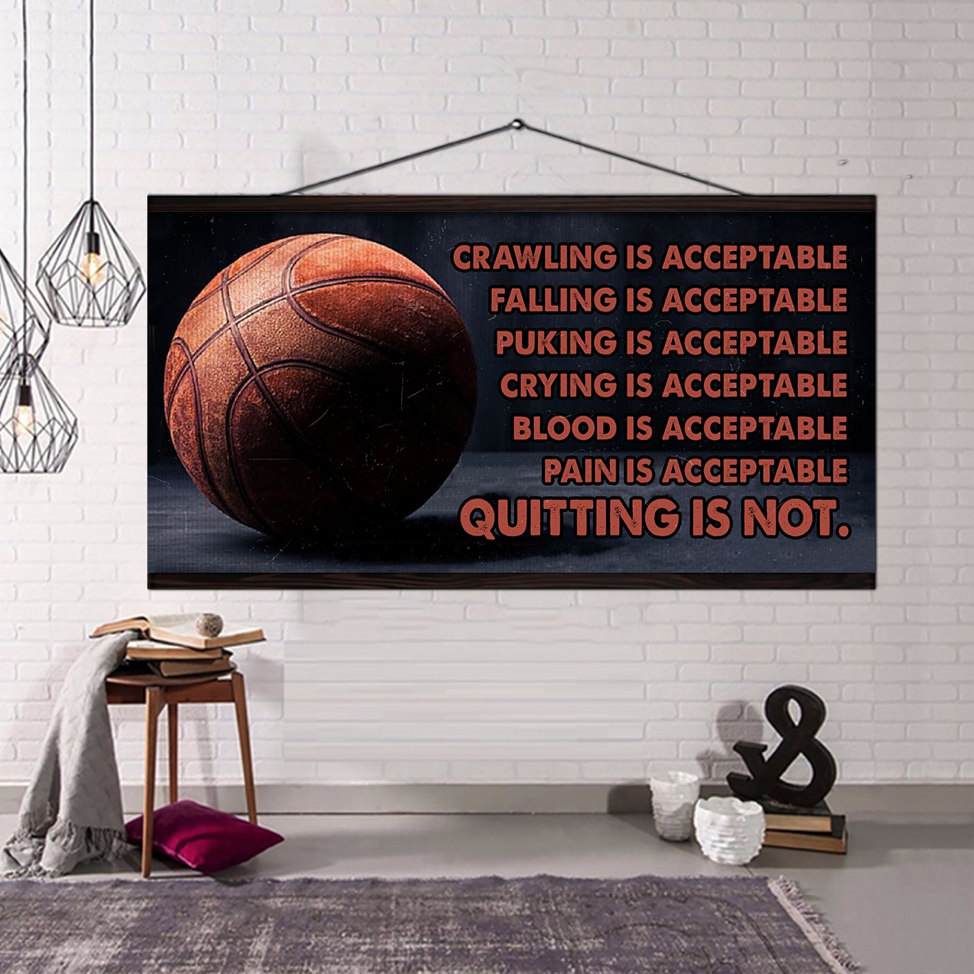 customizable basketball poster – quitting is not