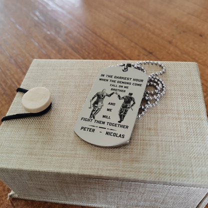 Soldier Call on me brother engraved dog tag Veteran day gifts