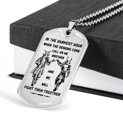 Samurai silver dog tag call on me brother