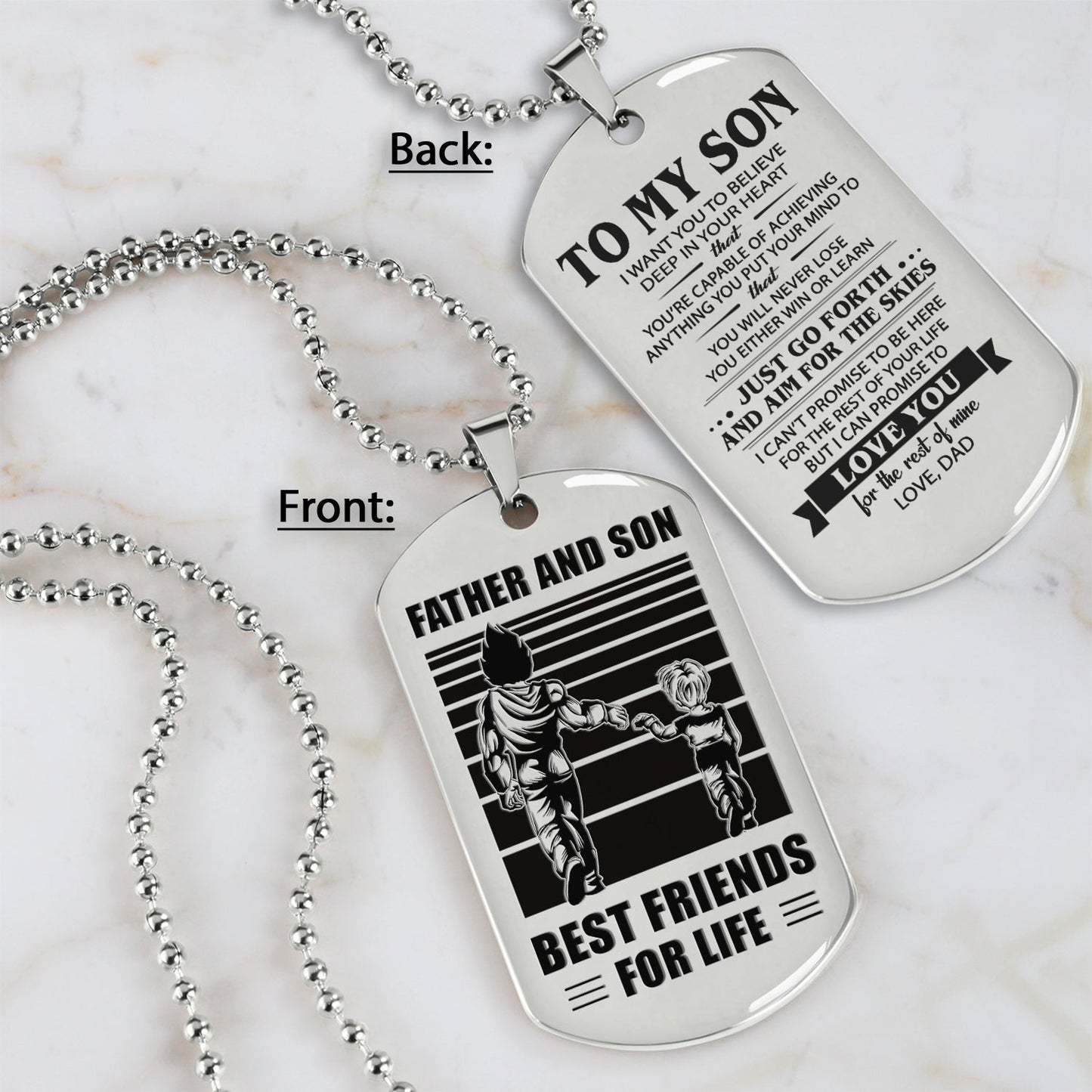 hm12 - customizabled double sided dog tag father and son best friends for life