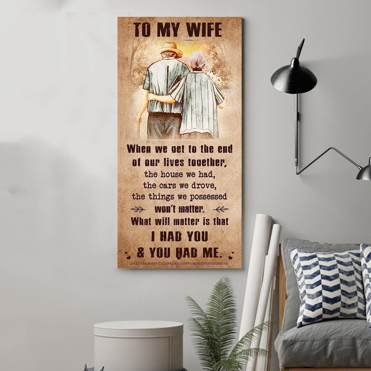 drb vgt- i had you and you had me wife and husband - vertical poster canvas, gift for your darling