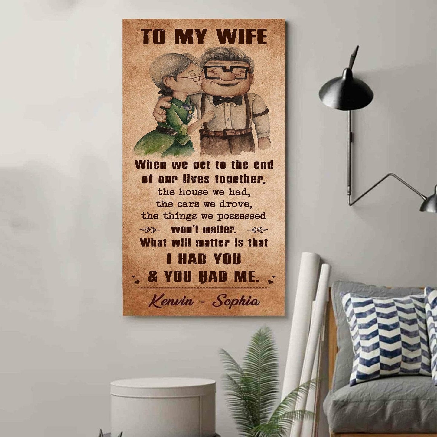 i had you and you had me wife and husband - vertical poster canvas, gift for your darling