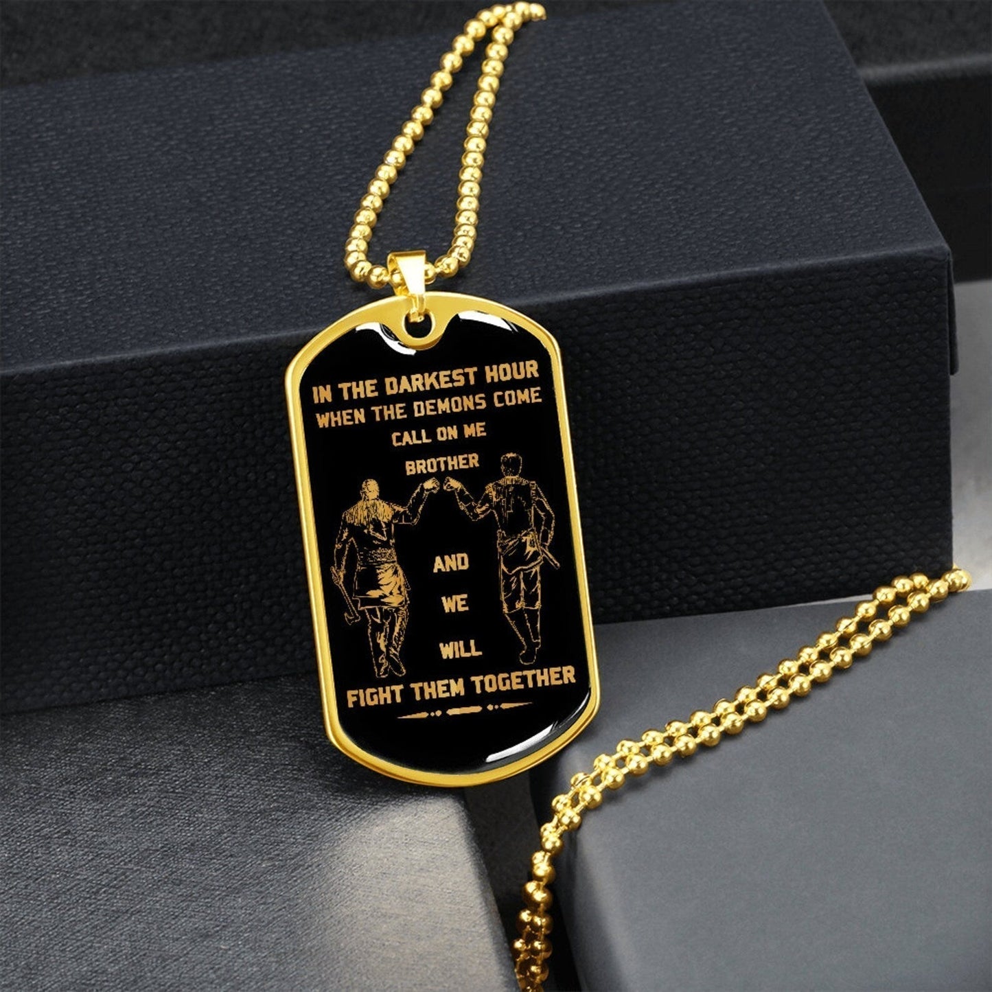 military chain (18k gold plated)-gifts from brother, photo upload