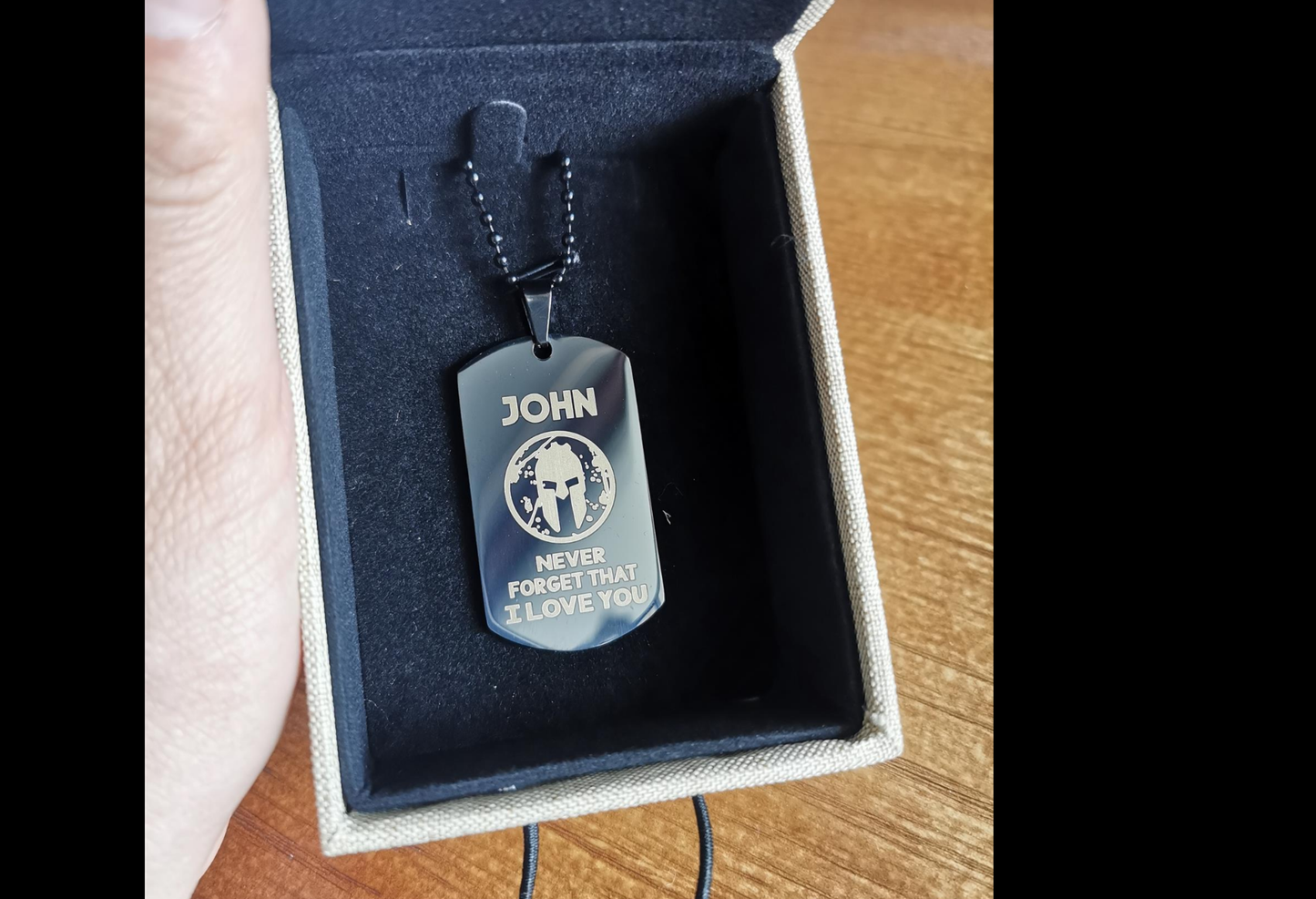 customizable engraved dog tag to sister, in the darkest hour, when the demons come call on me sister and we will fight them together