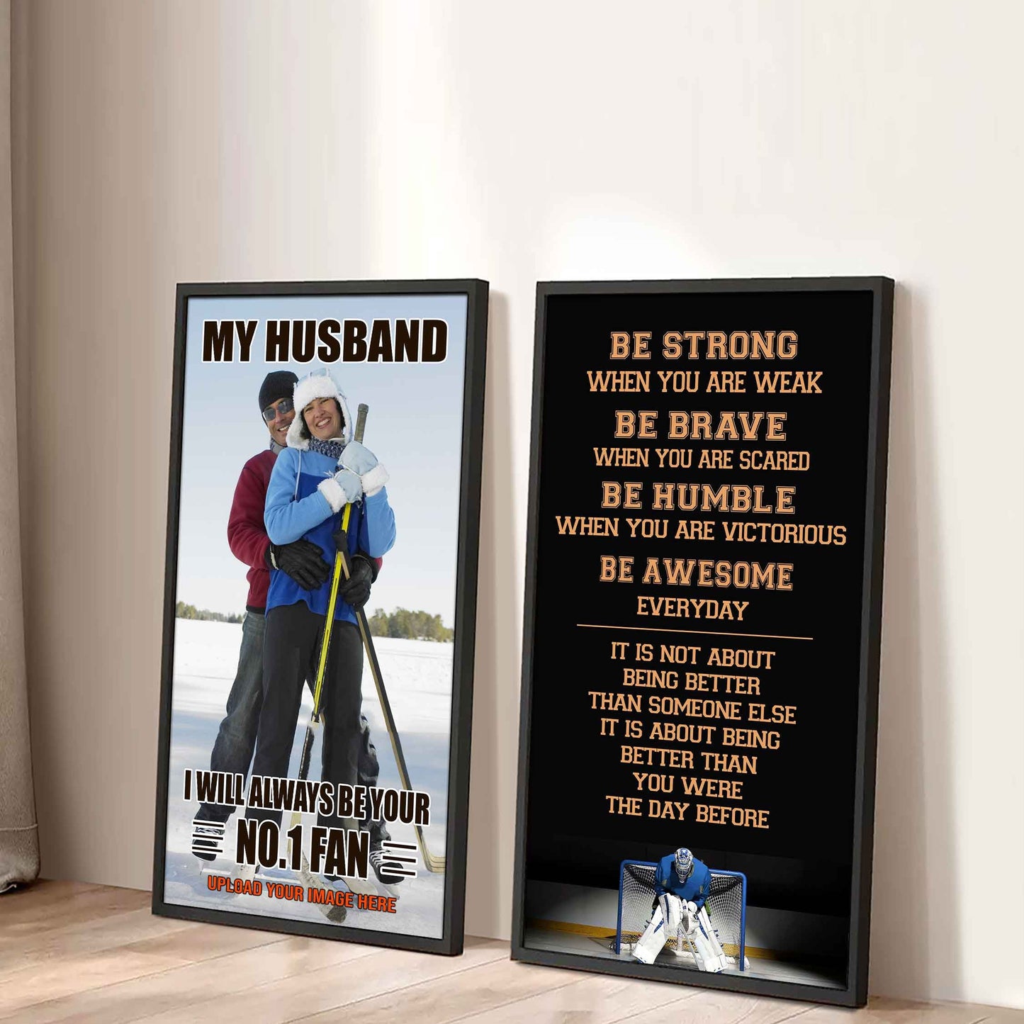 Sport Couple To My Husband Be Strong When You Are Weak Be Awesome Everyday Set 2 Canvas Wall Art