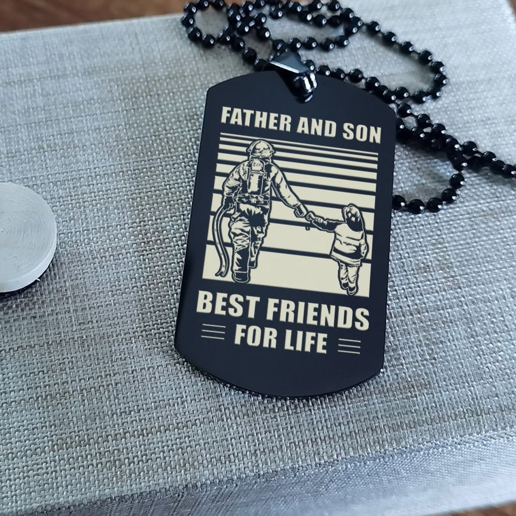 personalized double sided dog tag father and son best friends for life i will be there