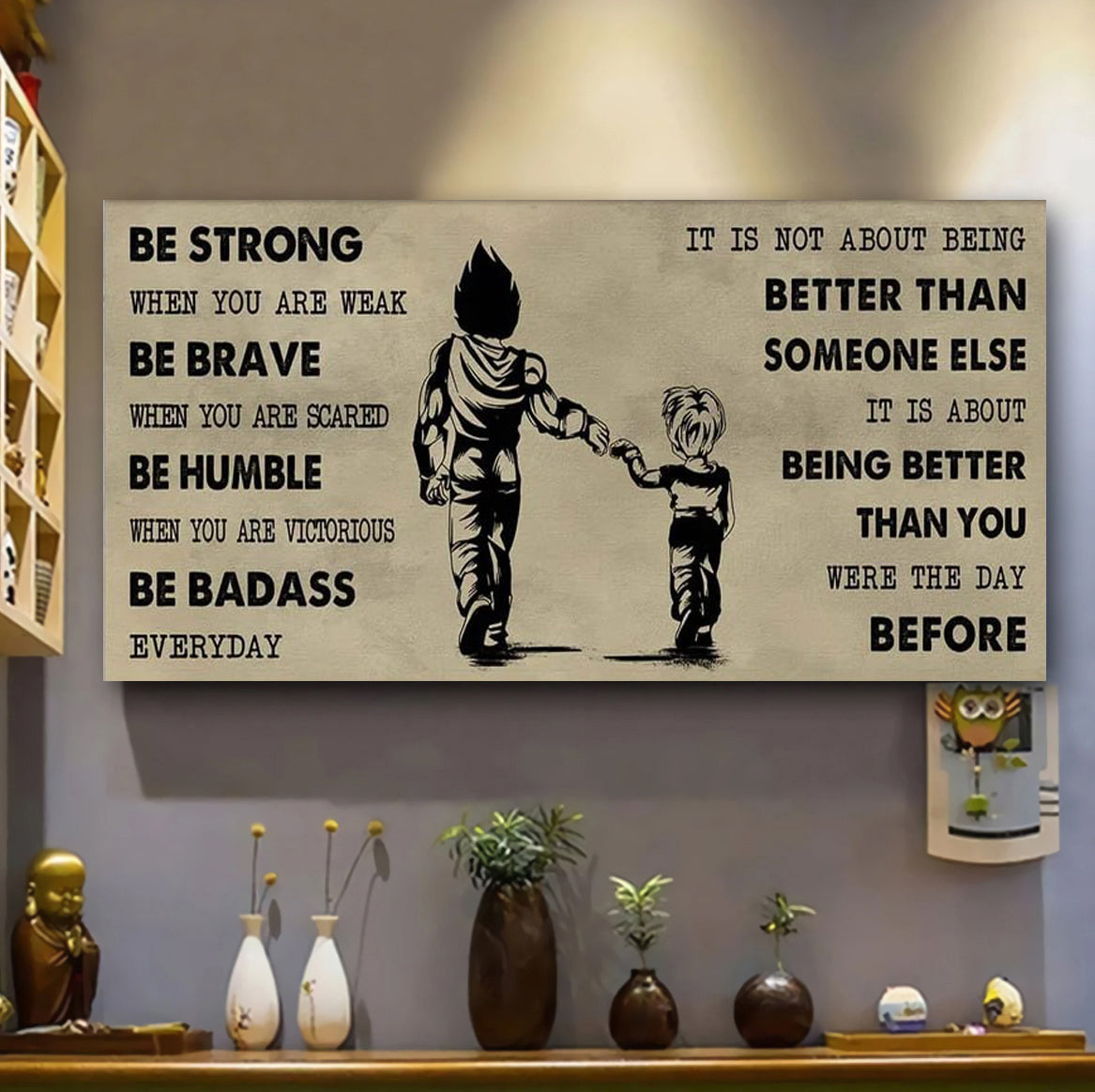 ver 2 vgt father and son best friends for life - be strong when you are weak poster canvas gift for son from father-photo upload