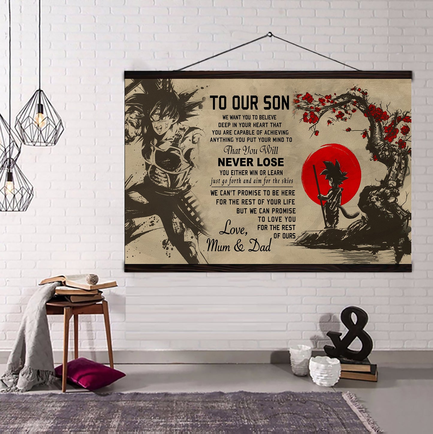 to our son canvas poster you will never lose from mum and dad