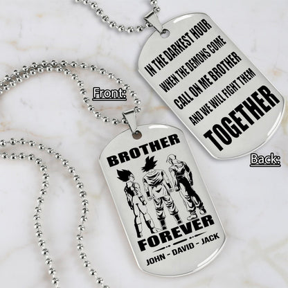 Soldier customizable engraved black dog tag double sided gift from brother, brother forever