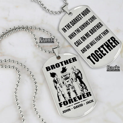 All Team engraved double sided dog tag call on me brother gift for brother dog tag for brother