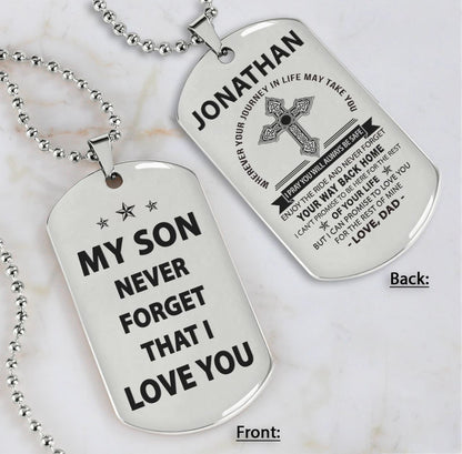 Family dog tag from dad to son