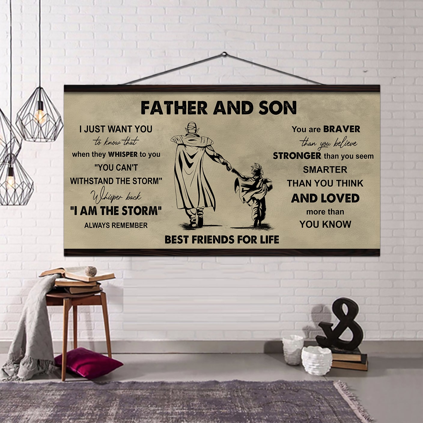 soldier father and son best friends for life - i am the storm poster canvas gift for son from father