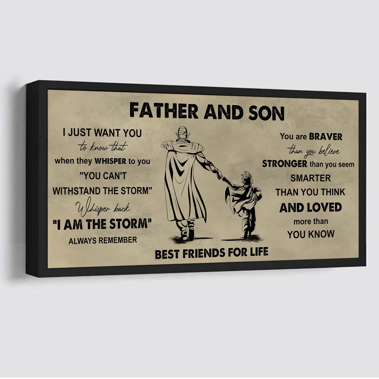 soldier father and son best friends for life - i am the storm poster canvas gift for son from father