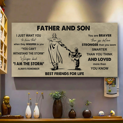 Soldier Father And Son Best Friends For Life - I Am The Storm Poster Canvas Gift For Son From Father