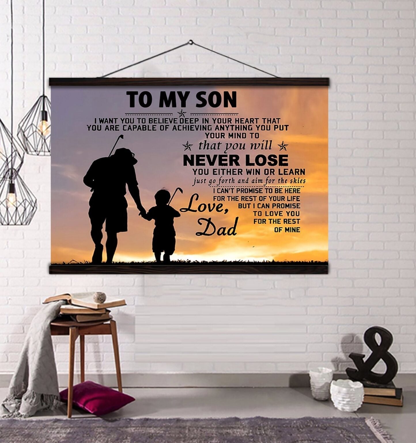 customizable hockey poster canvas - you will never lose you either win or learn i can promise to love you for the rest of mine