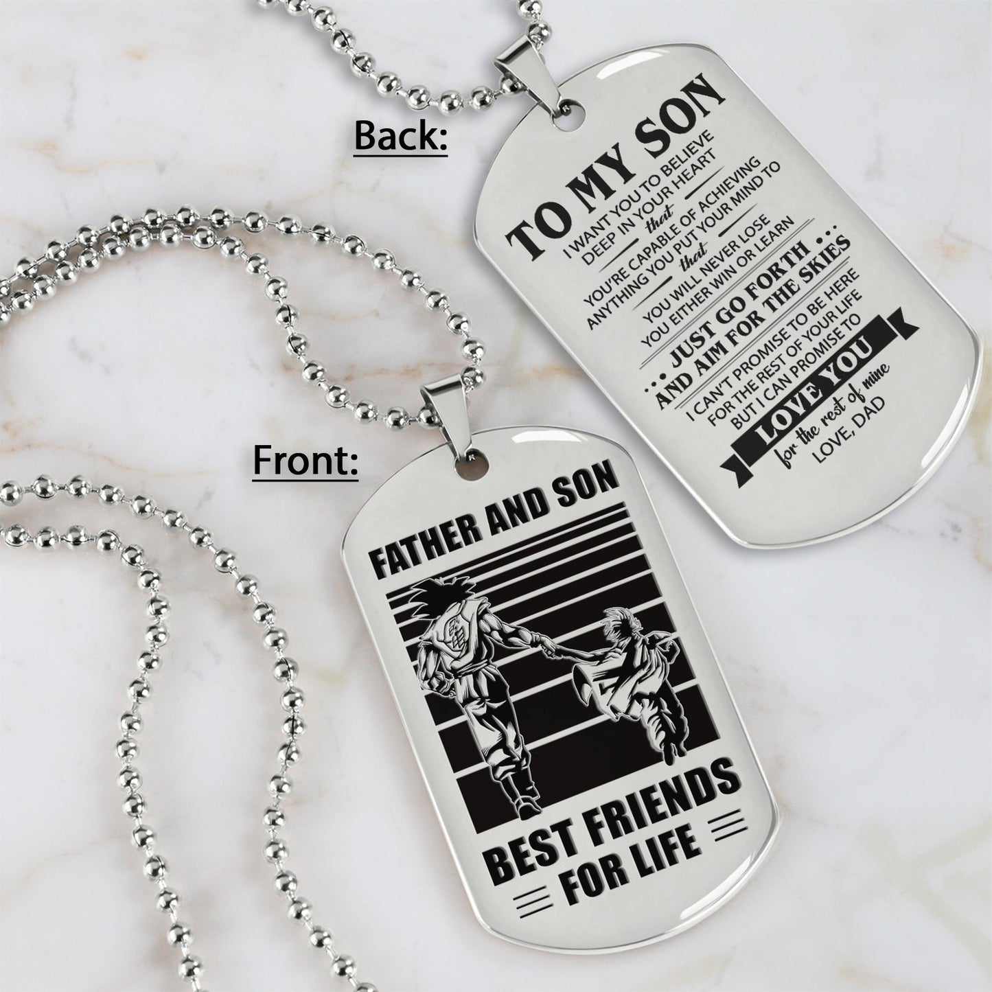 hm12 - customizabled double sided dog tag father and son best friends for life