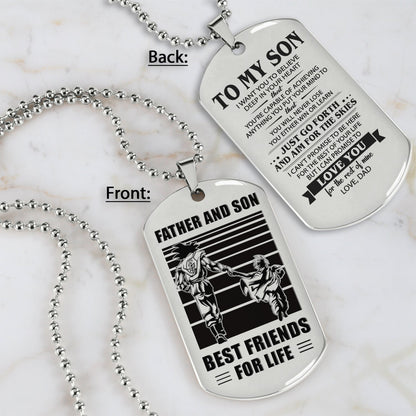 HM12 - Customizabled Double Sided Dog Tag Father And Son Best Friends For Life