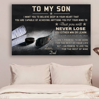 Customizable Hockey poster canvas - You will Never Lose You Either Win Or Learn I Can Promise To Love You For The Rest Of Mine