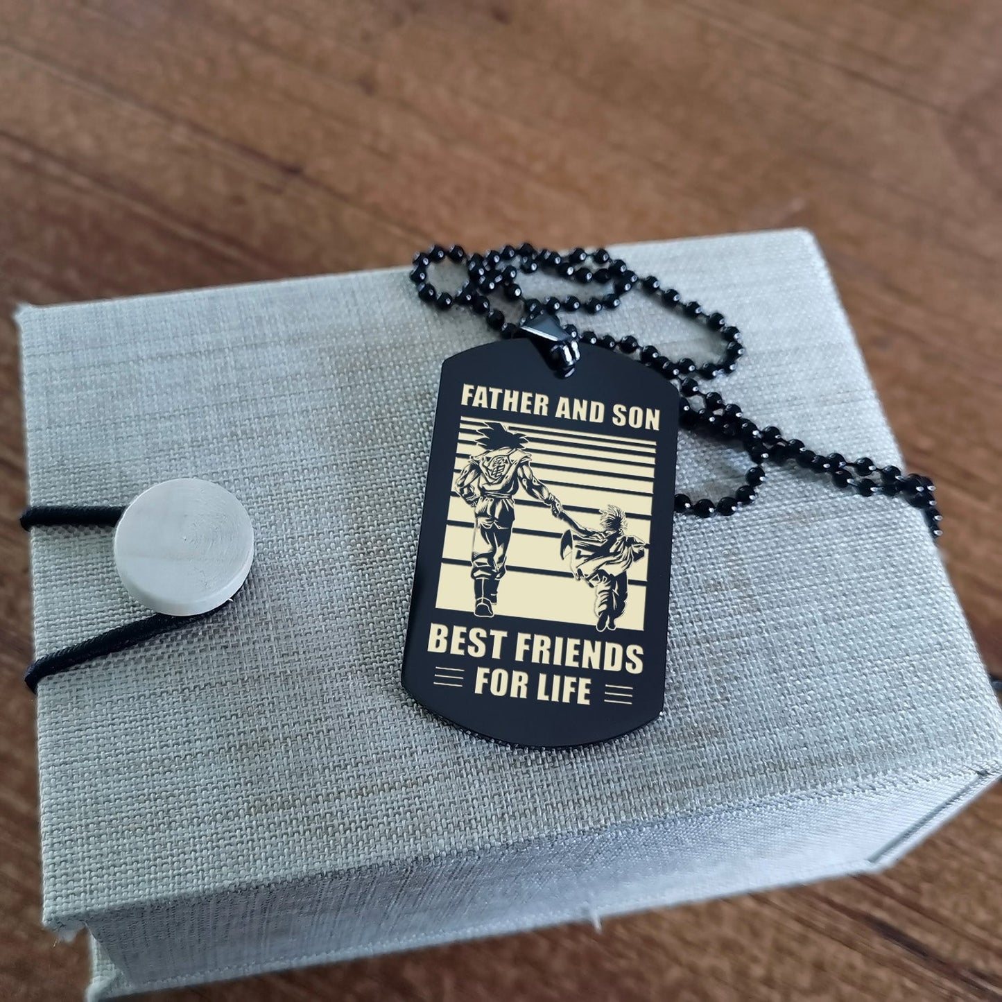 hm12 - customizabled double sided dog tag father and son best friends for life